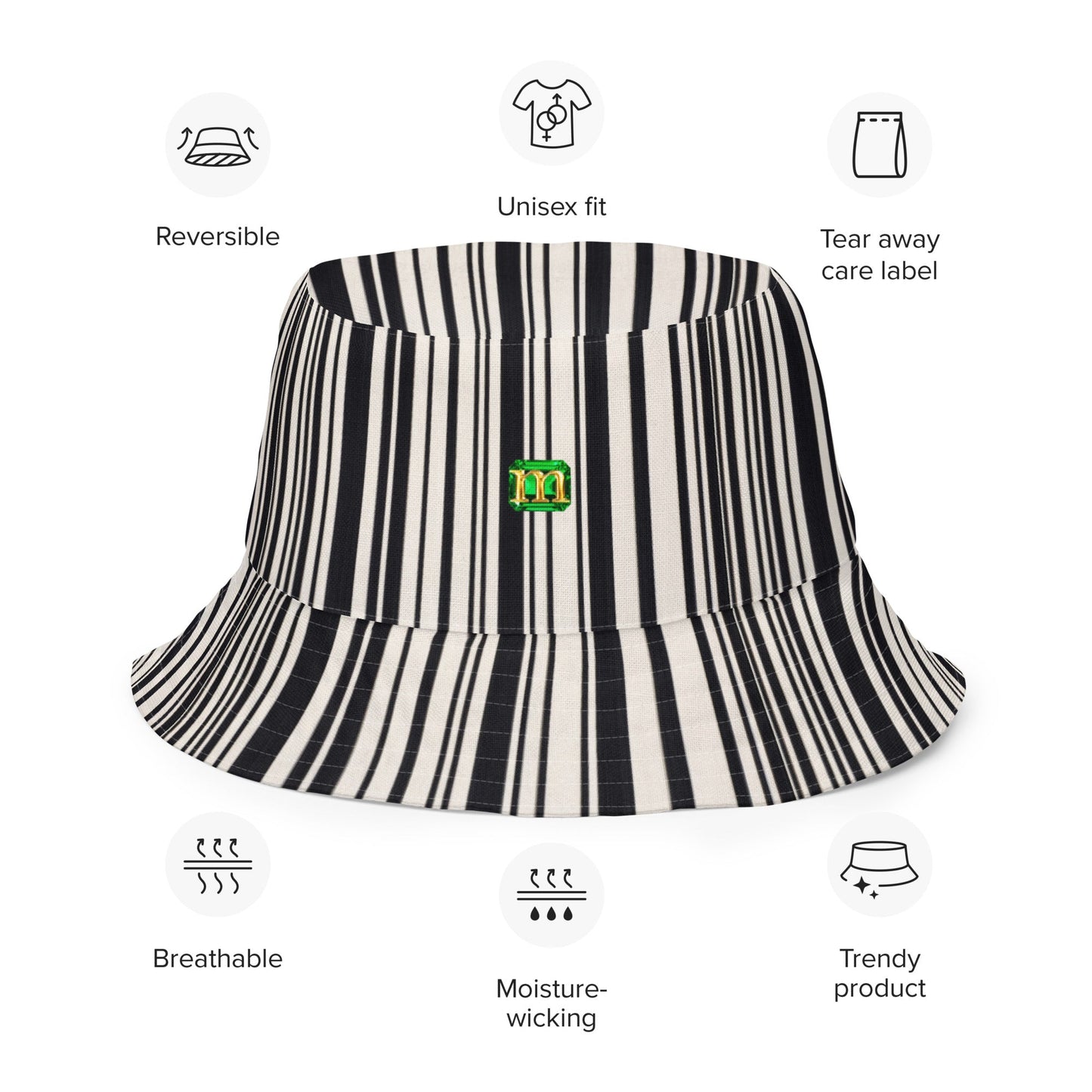 Brighton - Reversible Bucket Hat by Mollie - rubberchicken.studio