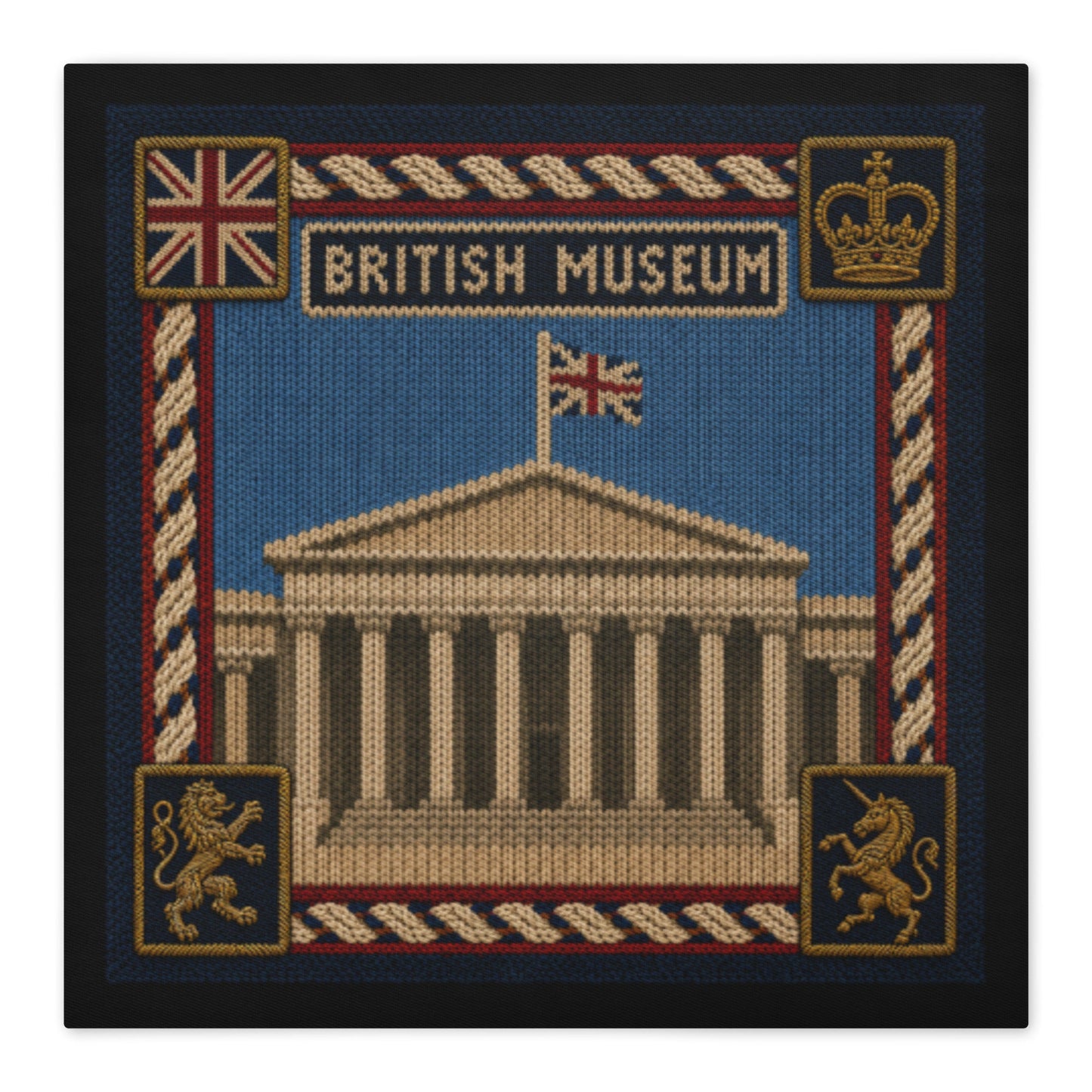 British Museum cotton throw cushion cover - rubberchicken.studio