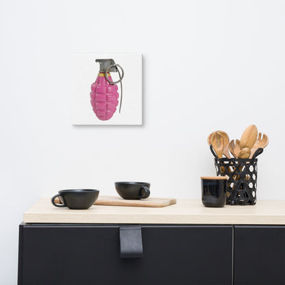 Bubblegum Pink Grenade - Art Print Canvas - rubberchicken.studio