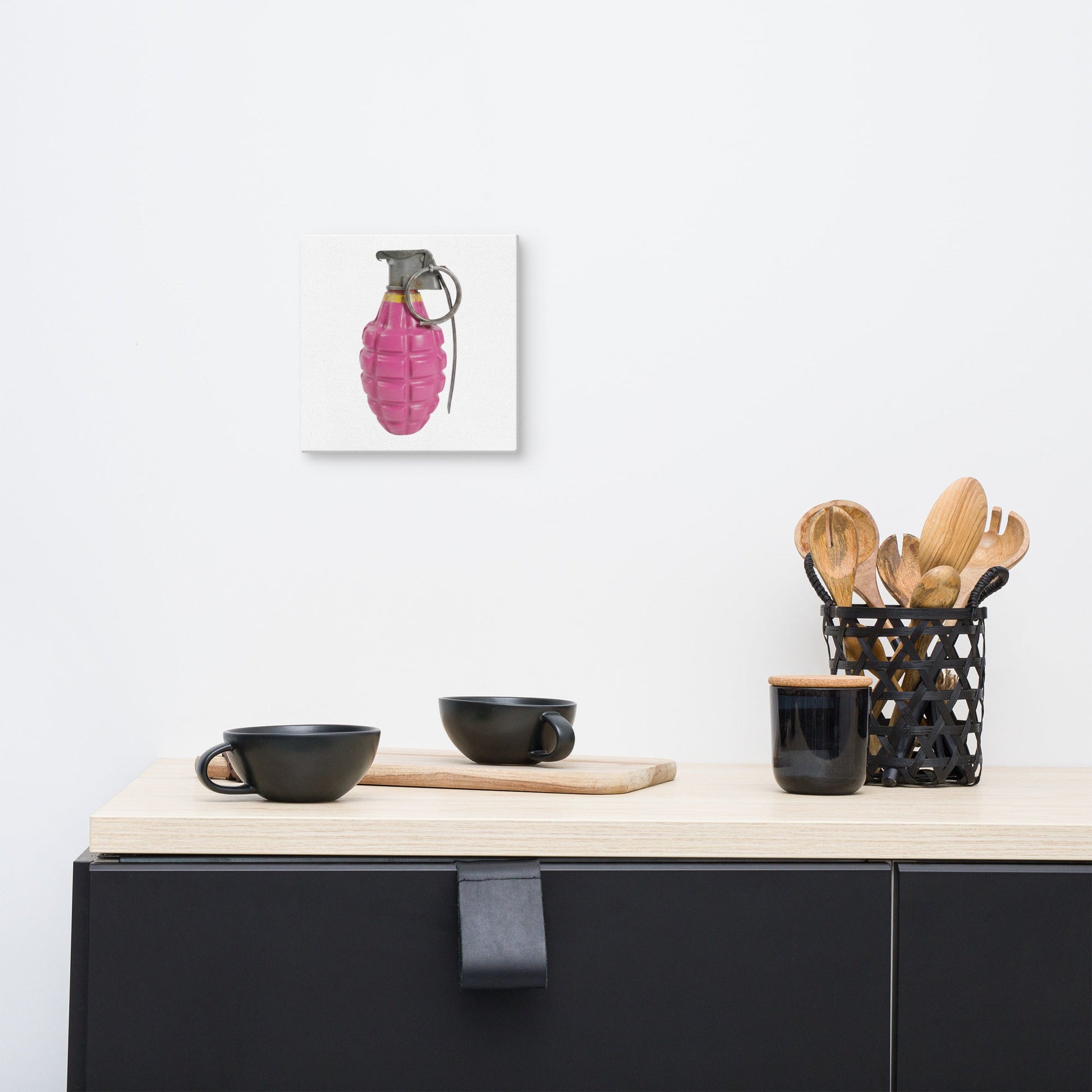 Bubblegum Pink Grenade - Art Print Canvas - rubberchicken.studio