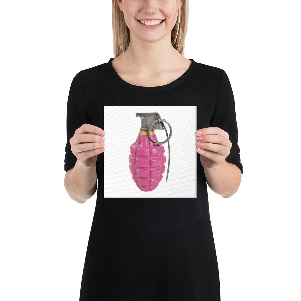 Bubblegum Pink Grenade - Art Print Canvas - rubberchicken.studio