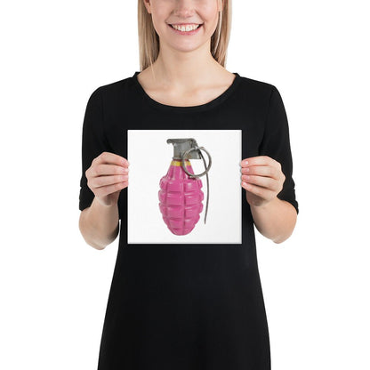 Bubblegum Pink Grenade - Art Print Canvas - rubberchicken.studio