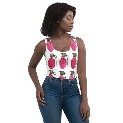 Bubblegum Pink Grenades Crop Top - rubberchicken.studio