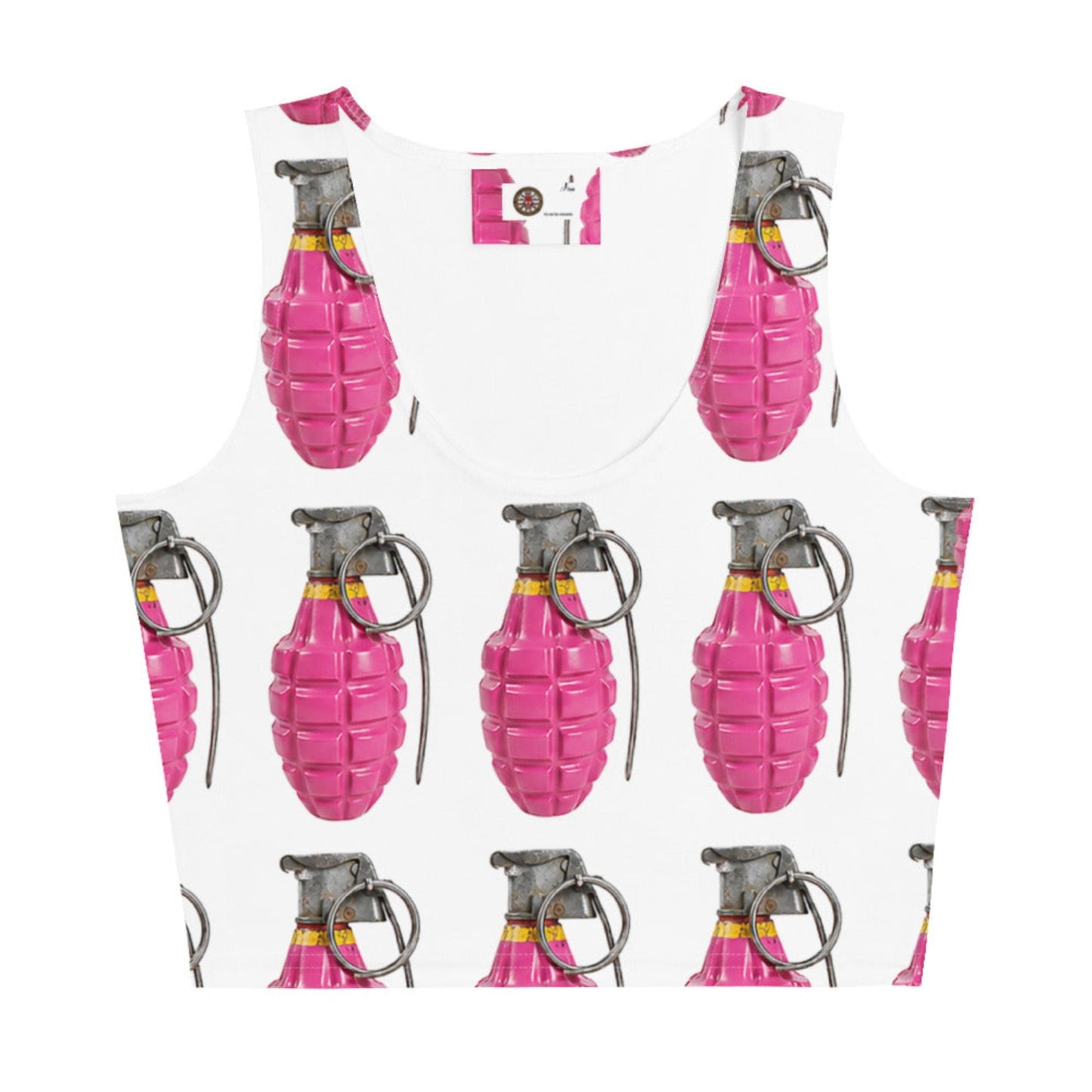 Bubblegum Pink Grenades Crop Top - rubberchicken.studio