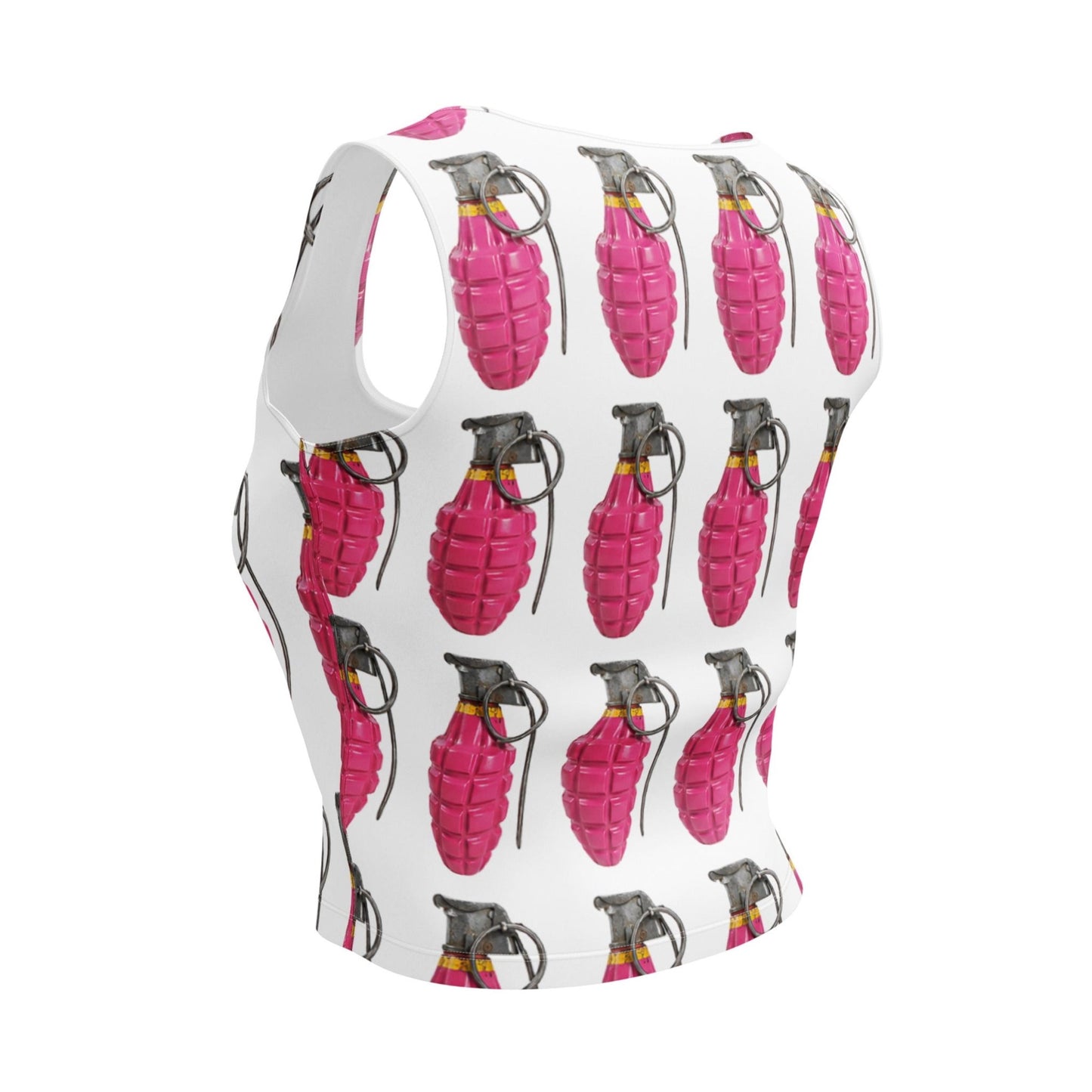 Bubblegum Pink Grenades Crop Top - rubberchicken.studio