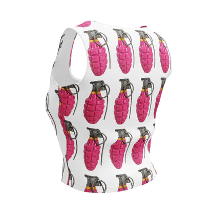 Bubblegum Pink Grenades Crop Top - rubberchicken.studio
