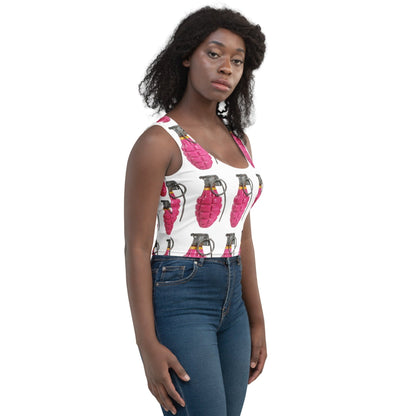 Bubblegum Pink Grenades Crop Top - rubberchicken.studio