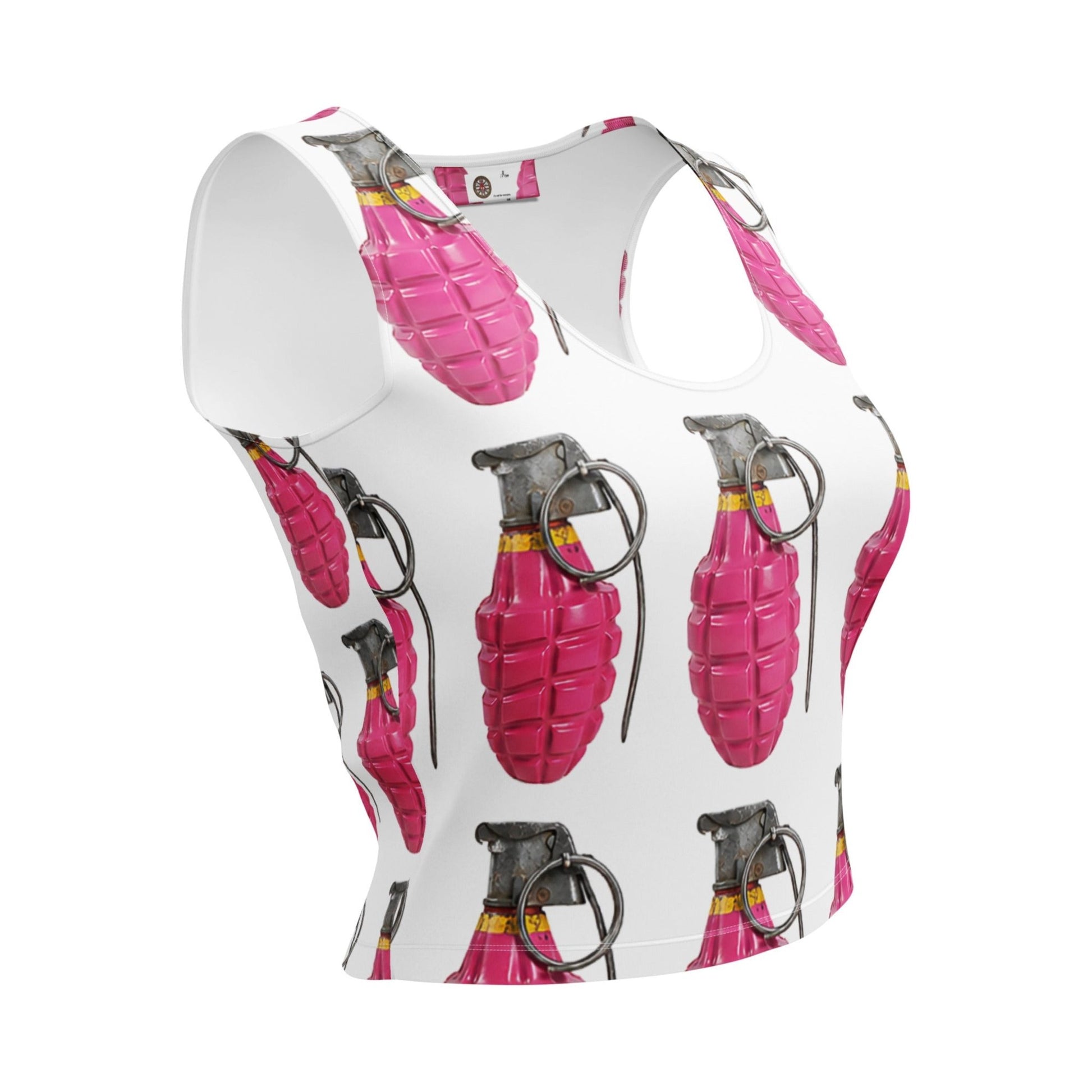 Bubblegum Pink Grenades Crop Top - rubberchicken.studio
