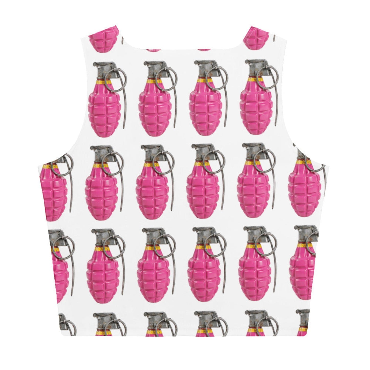 Bubblegum Pink Grenades Crop Top - rubberchicken.studio