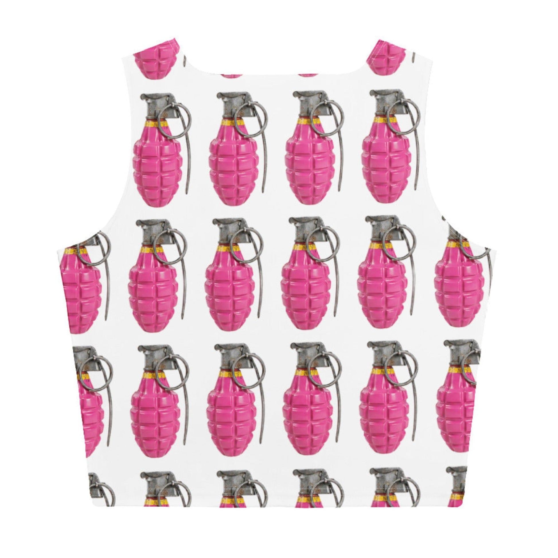 Bubblegum Pink Grenades Crop Top - rubberchicken.studio