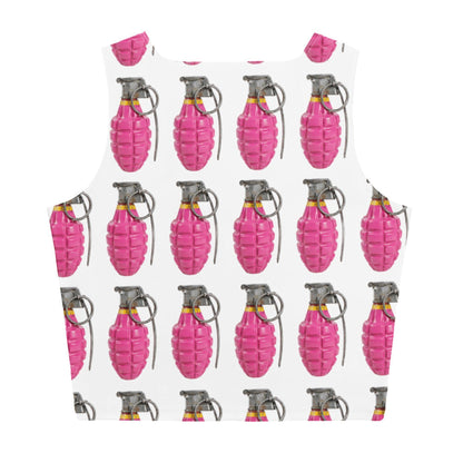 Bubblegum Pink Grenades Crop Top - rubberchicken.studio