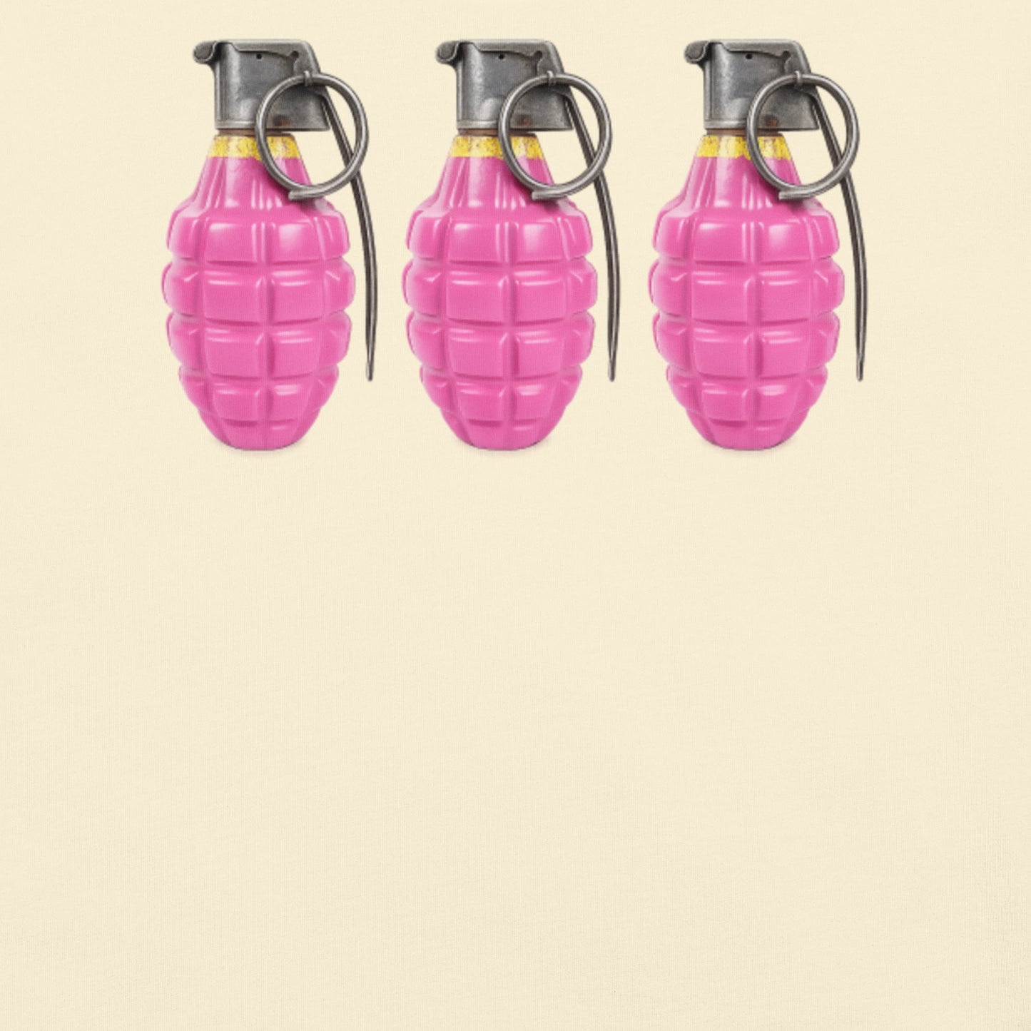 Bubblegum Pink Grenades Trio T-Shirt - rubberchicken.studio