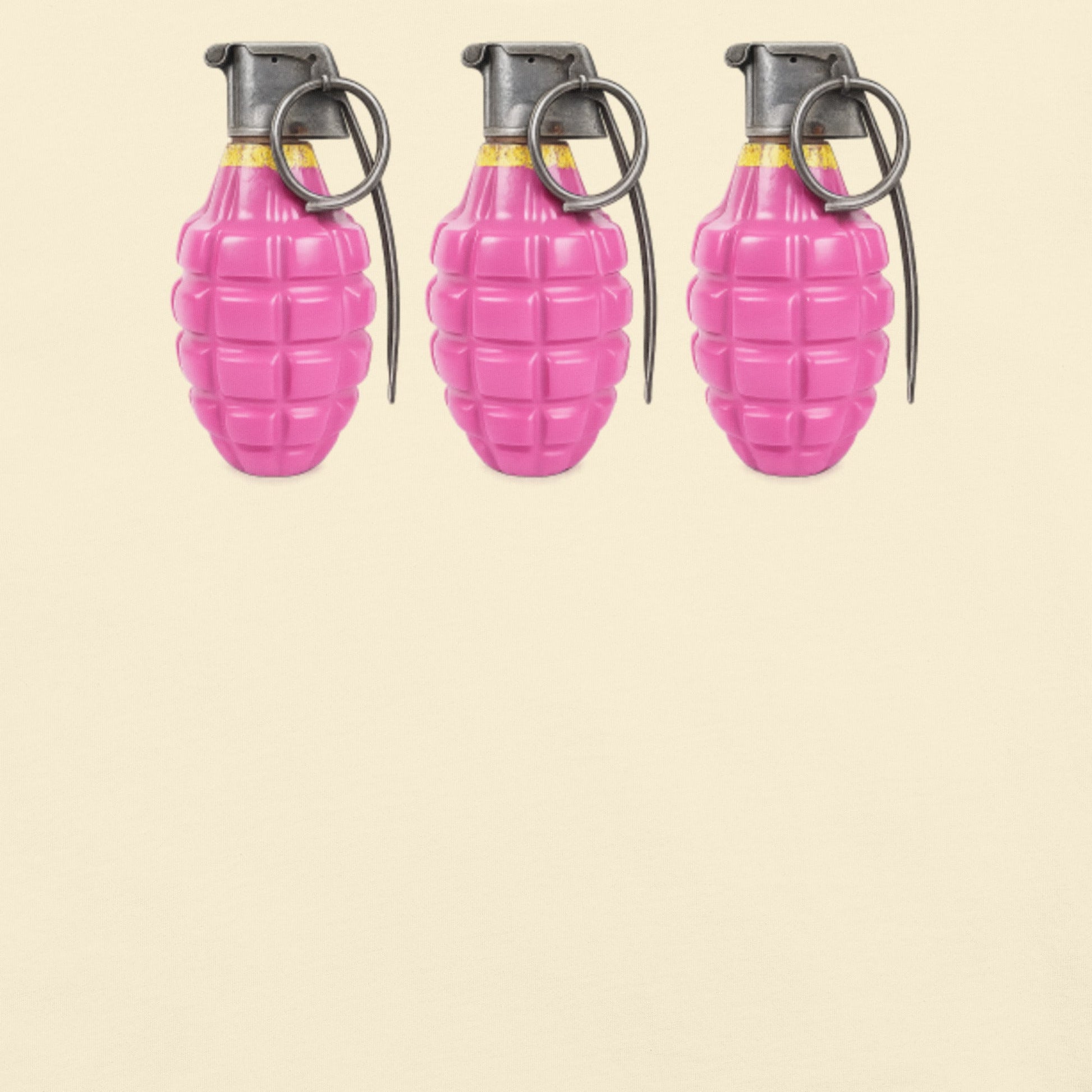 Bubblegum Pink Grenades Trio T-Shirt - rubberchicken.studio