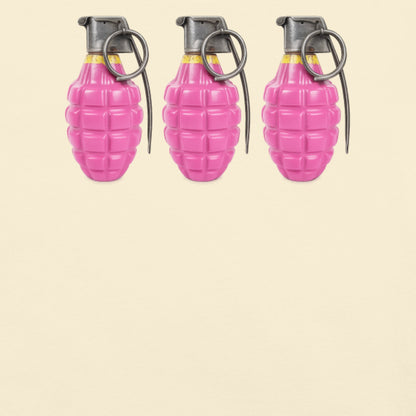 Bubblegum Pink Grenades Trio T-Shirt - rubberchicken.studio