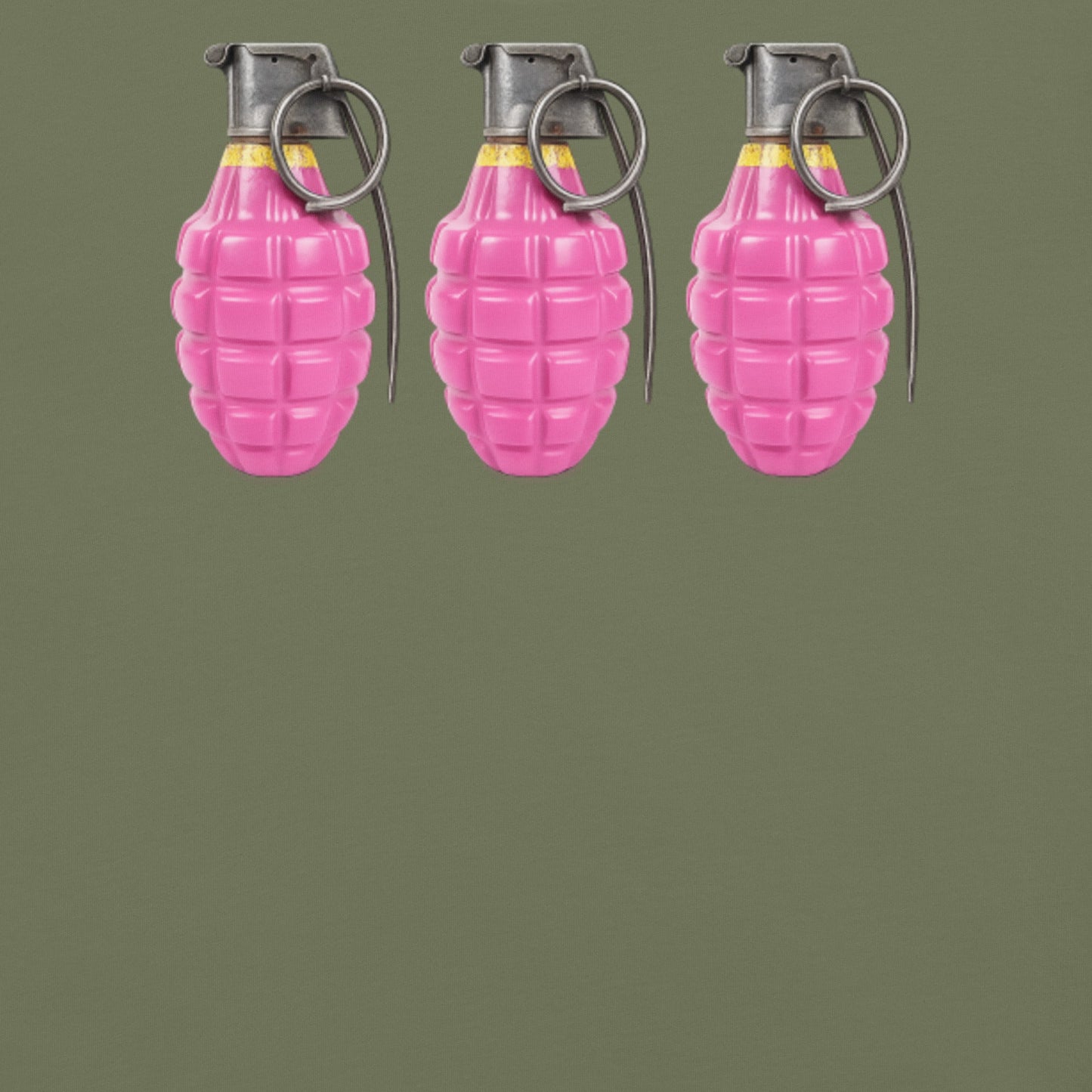 Bubblegum Pink Grenades Trio T-Shirt - rubberchicken.studio