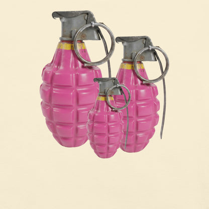 Bubblegum Pink Grenades Trio T-Shirt - rubberchicken.studio