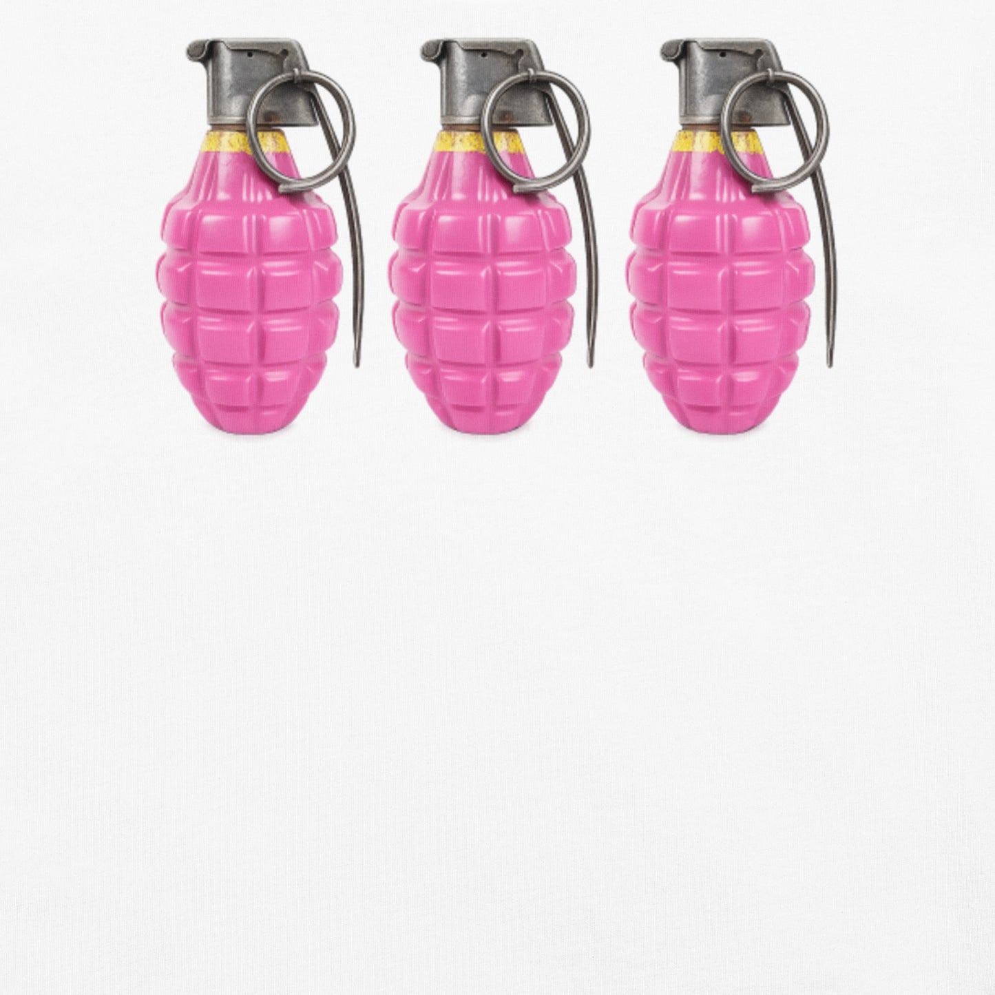 Bubblegum Pink Grenades Trio T-Shirt - rubberchicken.studio