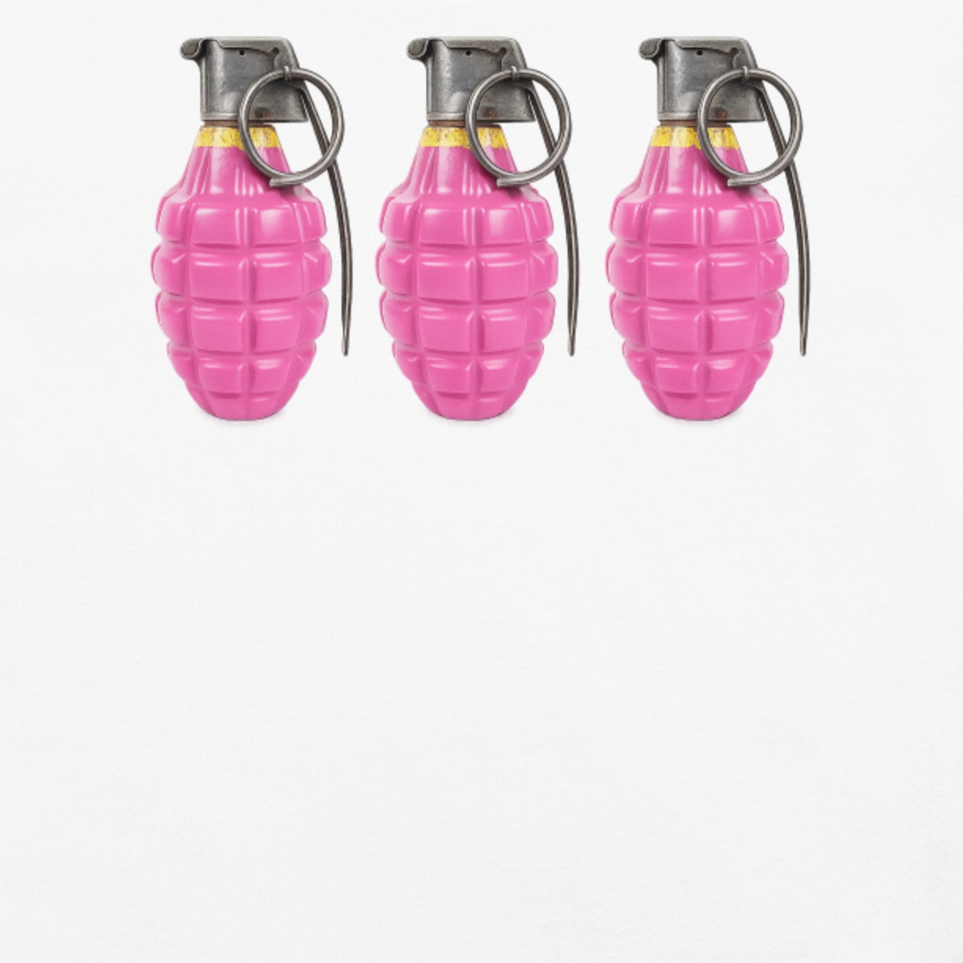 Bubblegum Pink Grenades Trio T-Shirt - rubberchicken.studio