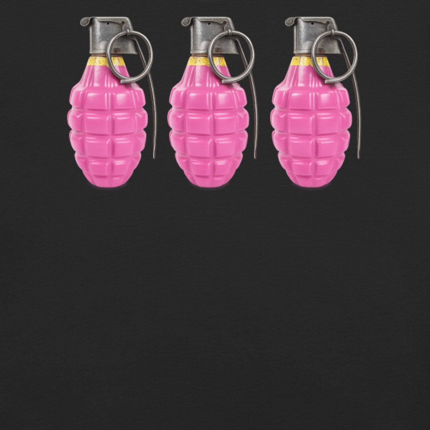 Bubblegum Pink Grenades Trio T-Shirt - rubberchicken.studio
