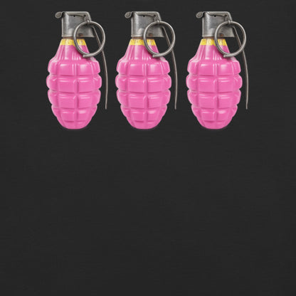 Bubblegum Pink Grenades Trio T-Shirt - rubberchicken.studio