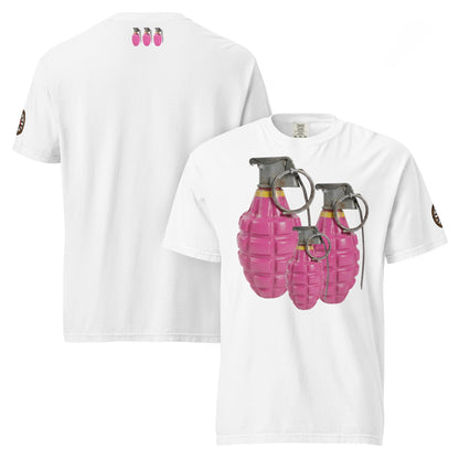 Bubblegum Pink Grenades Trio T-Shirt - rubberchicken.studio