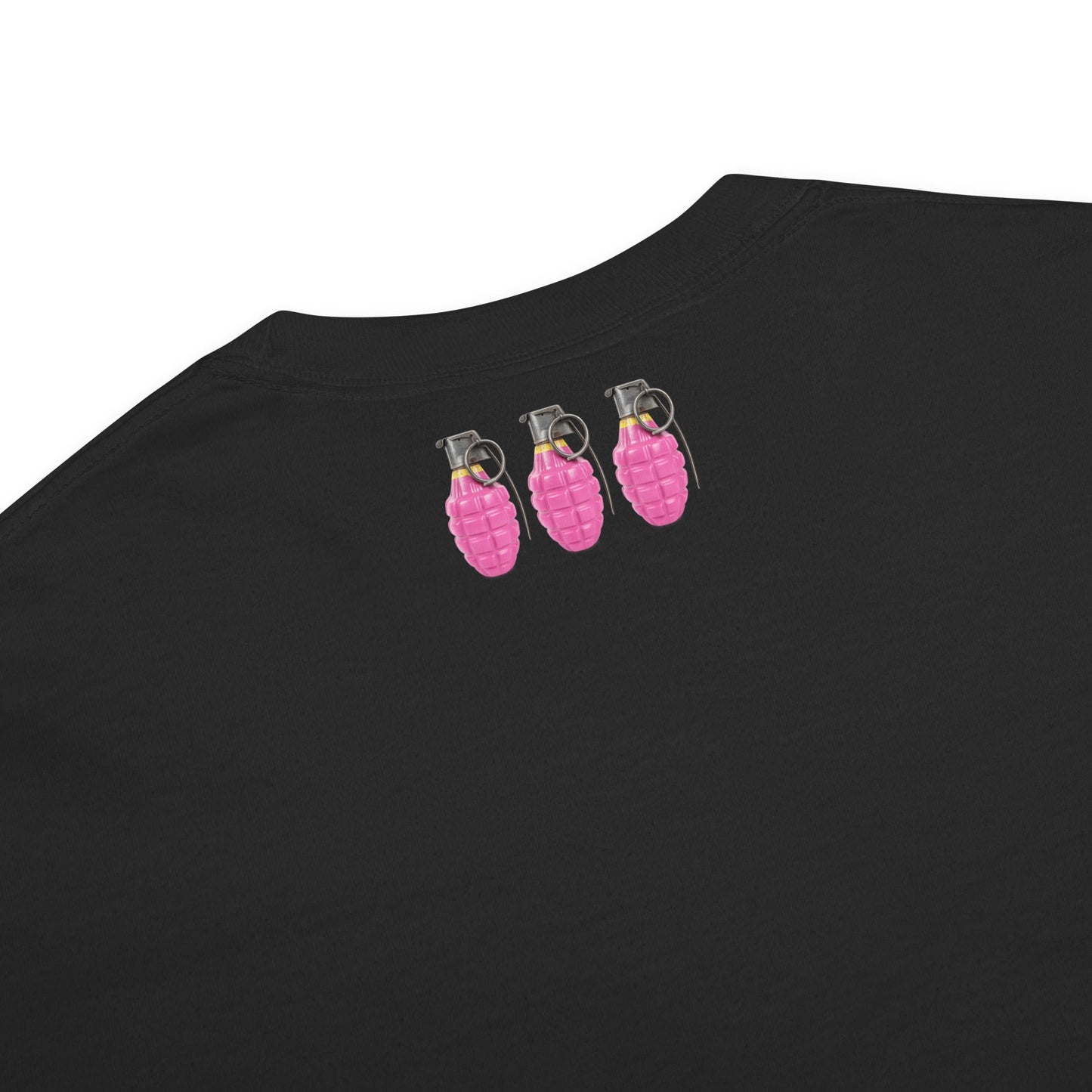 Bubblegum Pink Grenades Trio T-Shirt - rubberchicken.studio