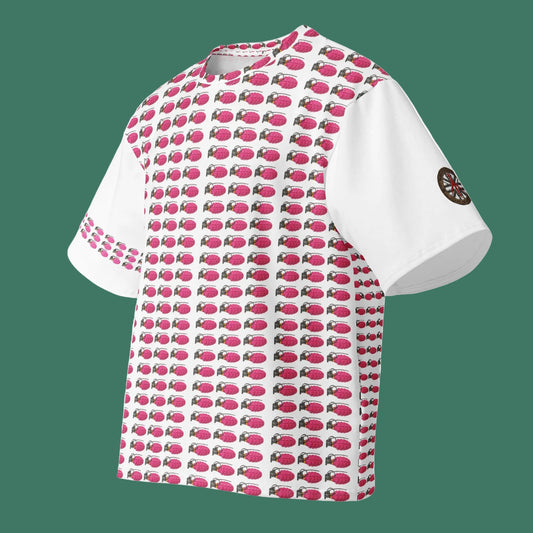 Bubblegum Pink Multi Grenades Oversized Cotton T-Shirt - rubberchicken.studio