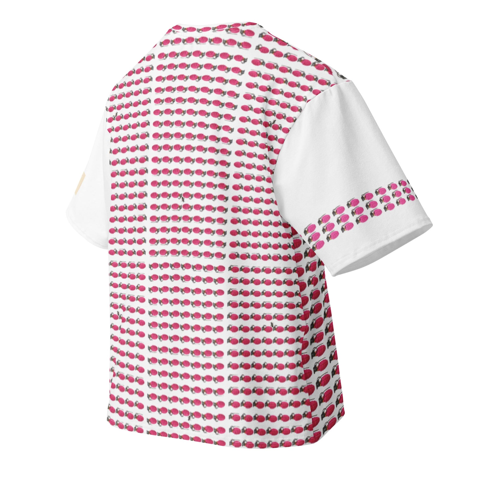 Bubblegum Pink Multi Grenades Oversized Cotton T-Shirt - rubberchicken.studio