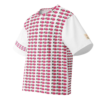 Bubblegum Pink Multi Grenades Oversized Cotton T-Shirt - rubberchicken.studio