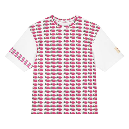 Bubblegum Pink Multi Grenades Oversized Cotton T-Shirt - rubberchicken.studio