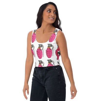 Bubblegum Pink sleeveless Crop Top - rubberchicken.studio