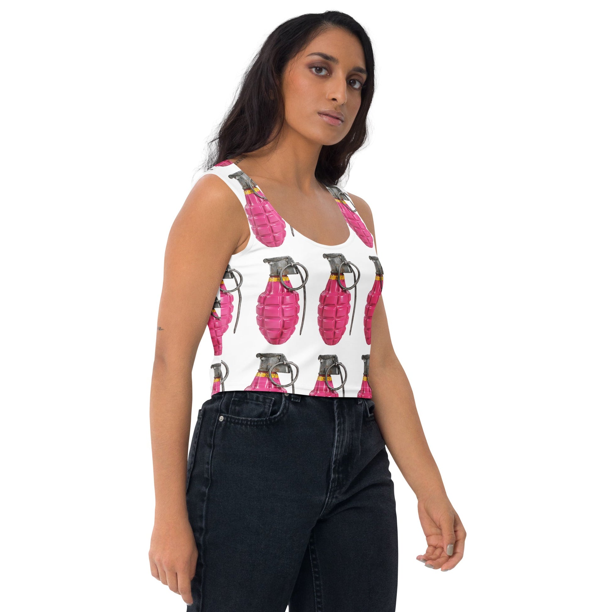 Bubblegum Pink sleeveless Crop Top - rubberchicken.studio