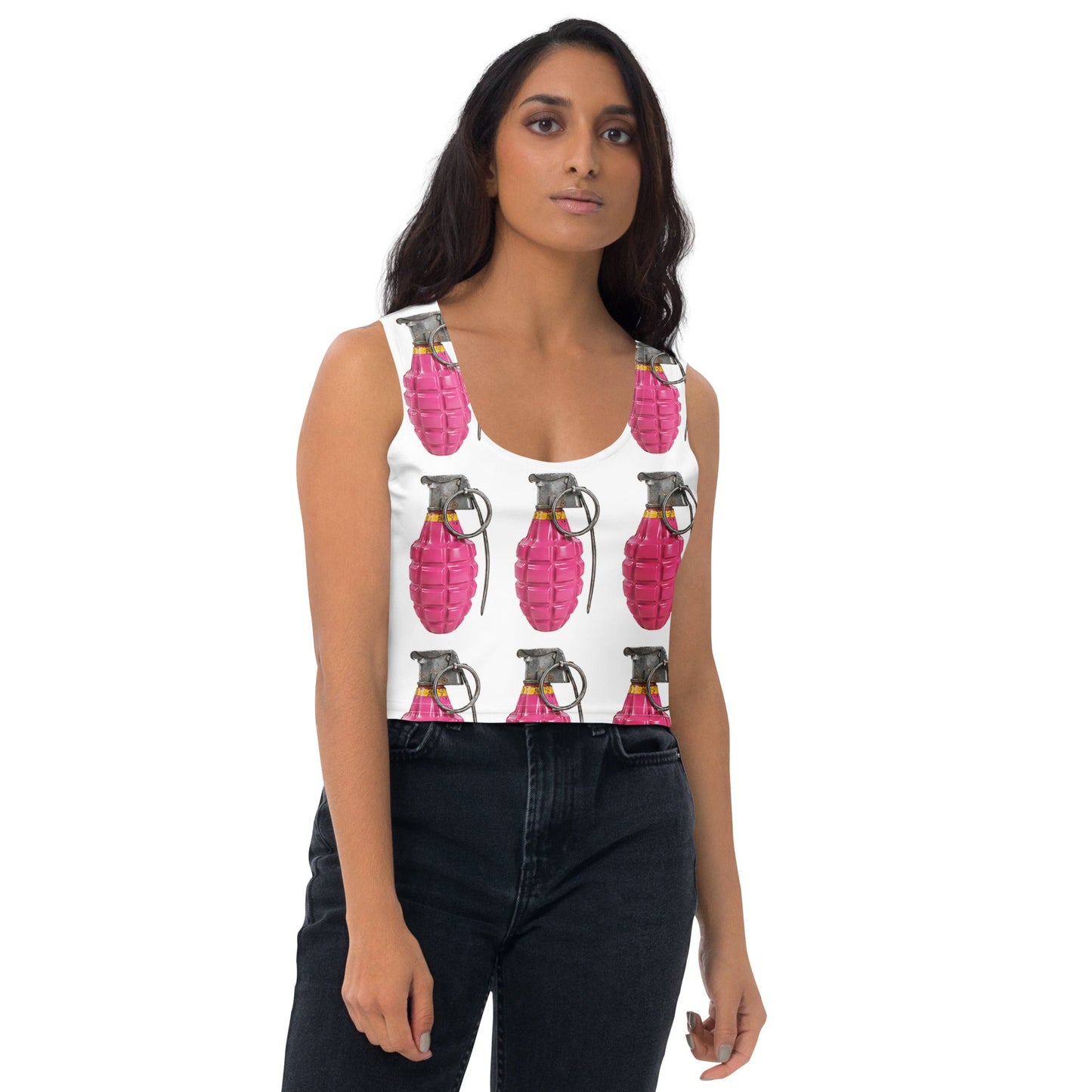 Bubblegum Pink sleeveless Crop Top - rubberchicken.studio