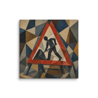 Cubist Men At Work Canvas - One for Students - rubberchicken.studio