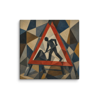Cubist Men At Work Canvas - One for Students - rubberchicken.studio
