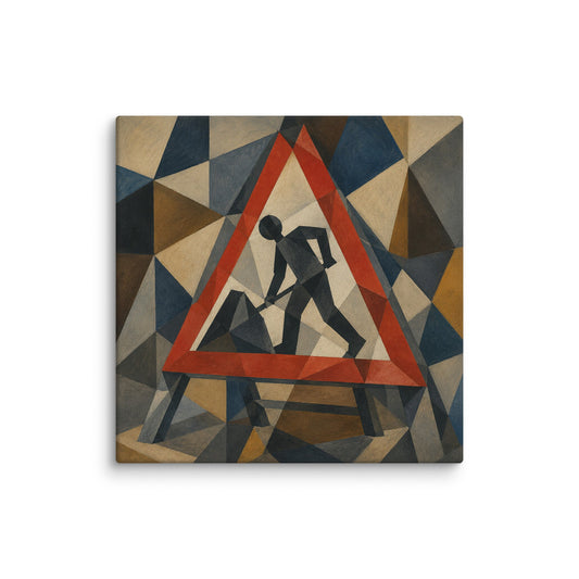 Cubist Men At Work Canvas - One for Students - rubberchicken.studio