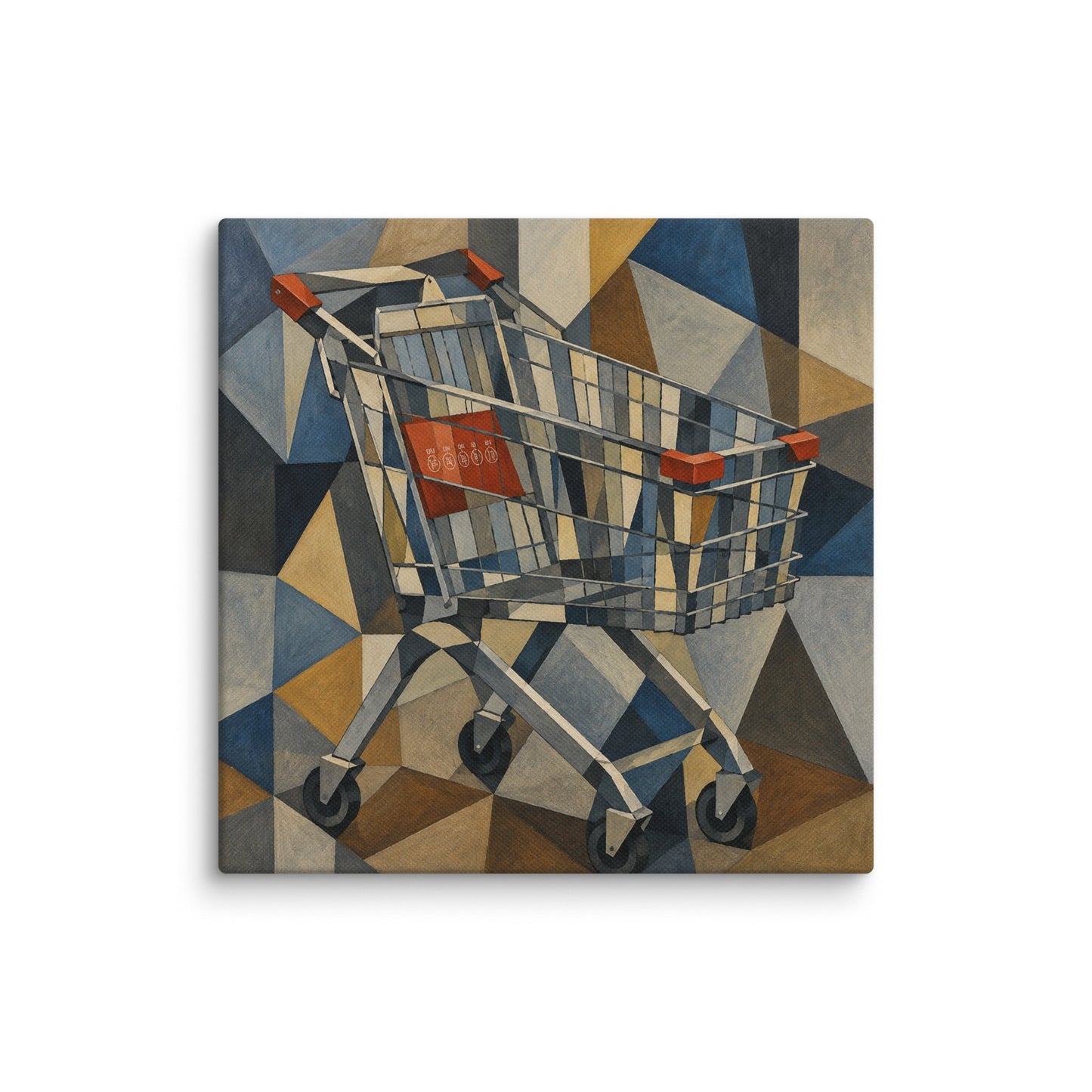 Cubist Shopping Trolley Canvas - One for Students - rubberchicken.studio
