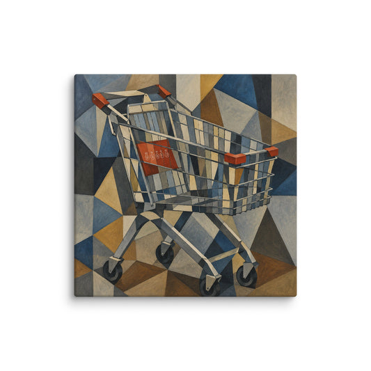 Cubist Shopping Trolley Canvas - One for Students - rubberchicken.studio