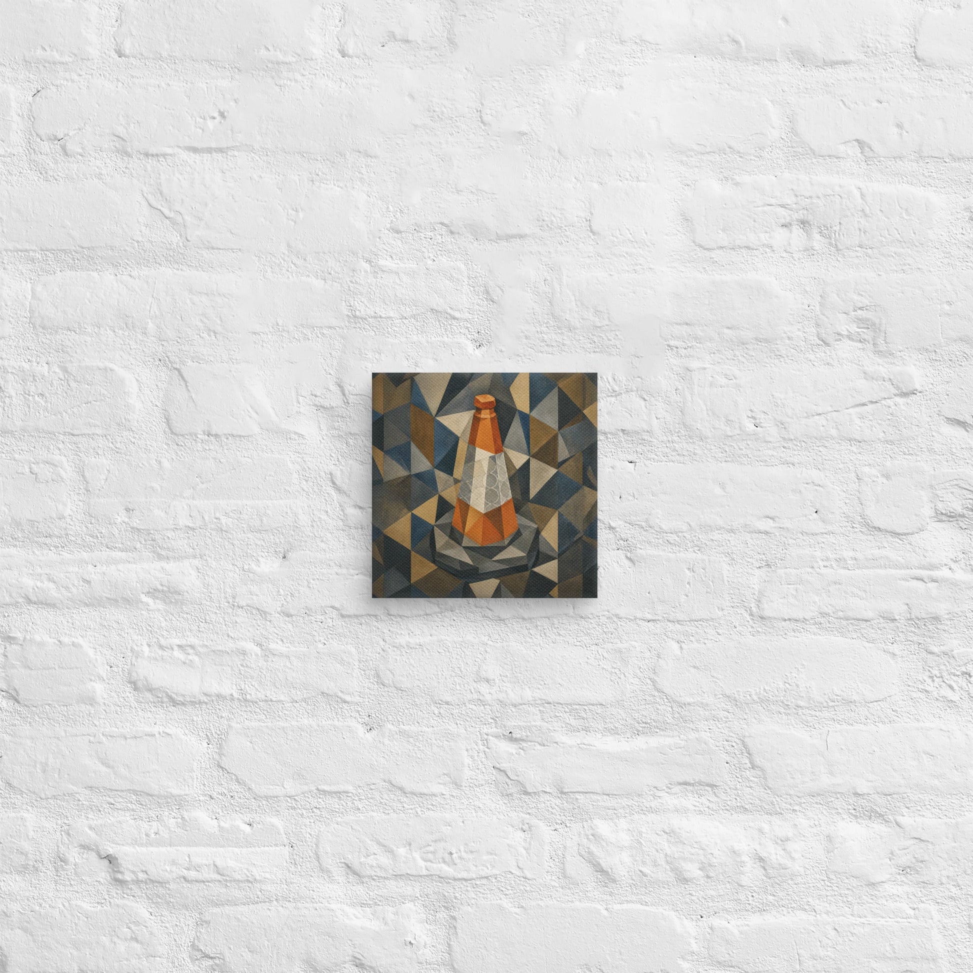 Cubist Traffic Cone Canvas - One for Students - rubberchicken.studio