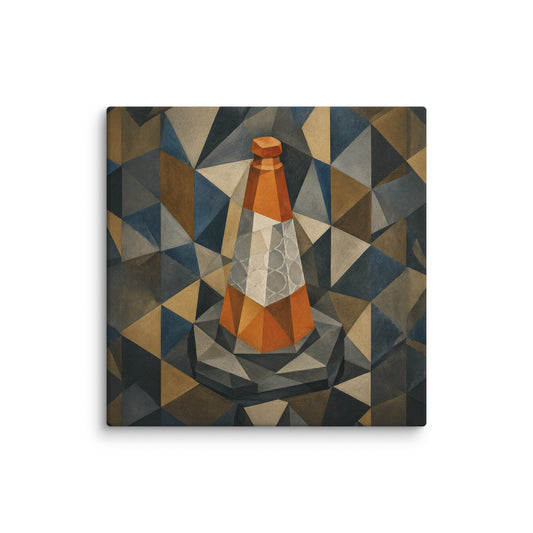 Cubist Traffic Cone Canvas - One for Students - rubberchicken.studio