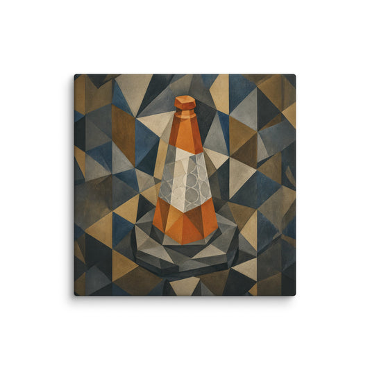 Cubist Traffic Cone Canvas - One for Students - rubberchicken.studio