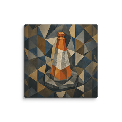 Cubist Traffic Cone Canvas - One for Students - rubberchicken.studio