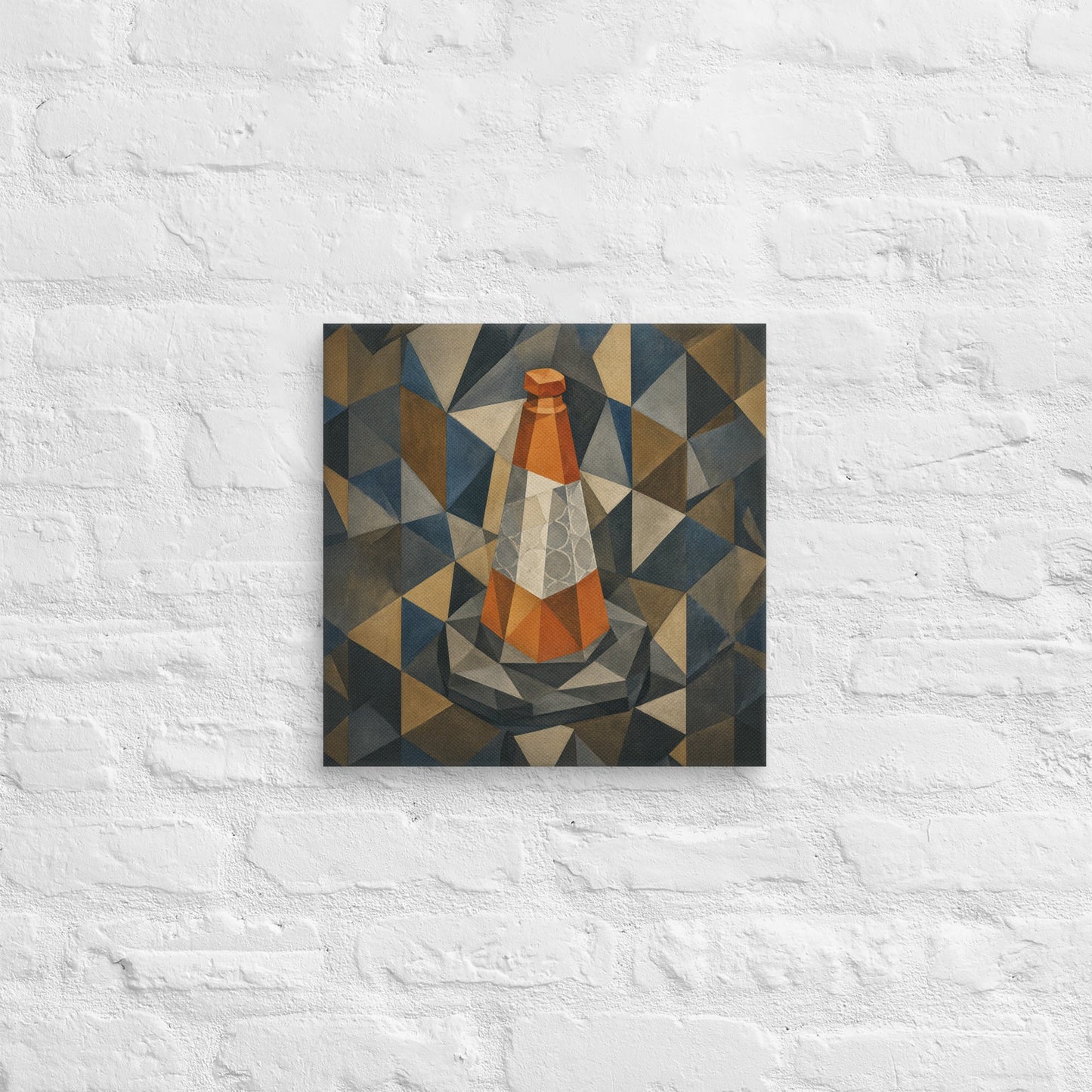 Cubist Traffic Cone Canvas - One for Students - rubberchicken.studio