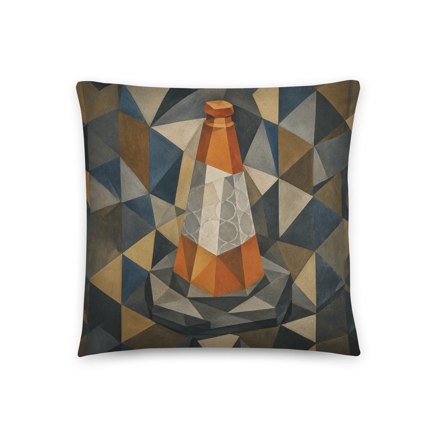 Cubist Traffic Cone cotton cushion cover - Perfect for Campervans - rubberchicken.studio