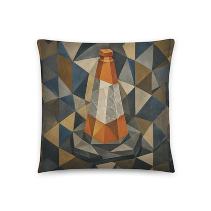 Cubist Traffic Cone cotton cushion cover - Perfect for Campervans - rubberchicken.studio