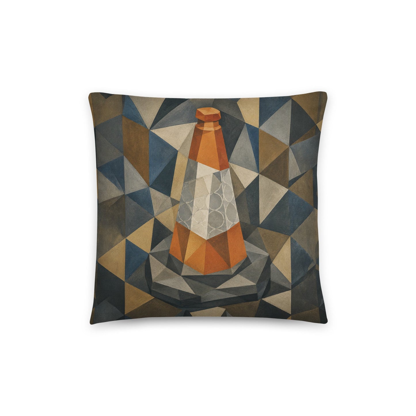 Cubist Traffic Cone cotton cushion cover - Perfect for Campervans - rubberchicken.studio