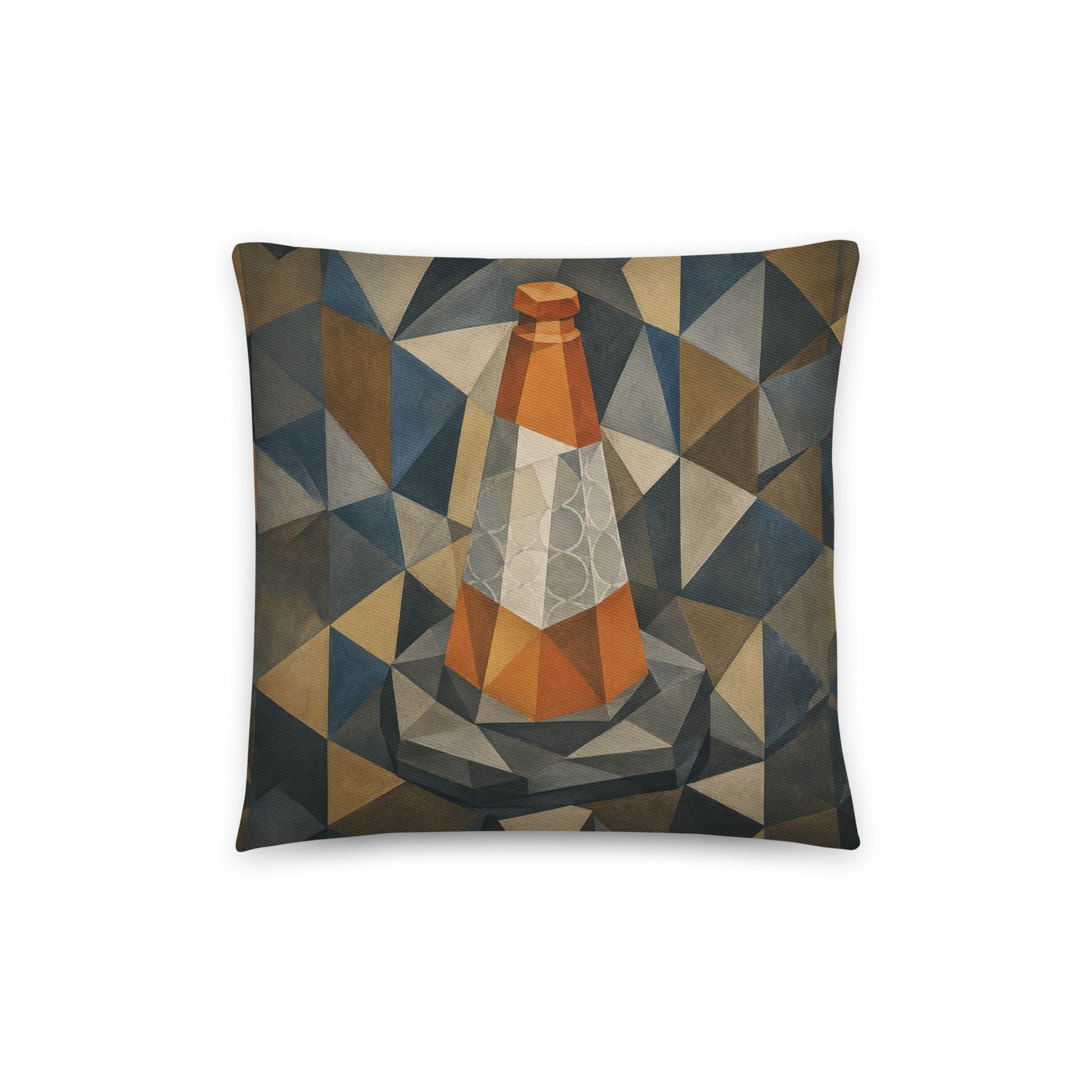 Cubist Traffic Cone cotton cushion cover - Perfect for Campervans - rubberchicken.studio