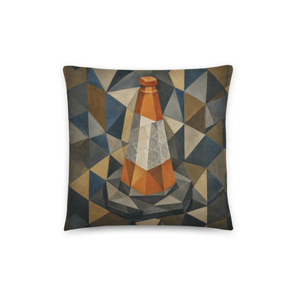 Cubist Traffic Cone cotton cushion cover - Perfect for Campervans - rubberchicken.studio