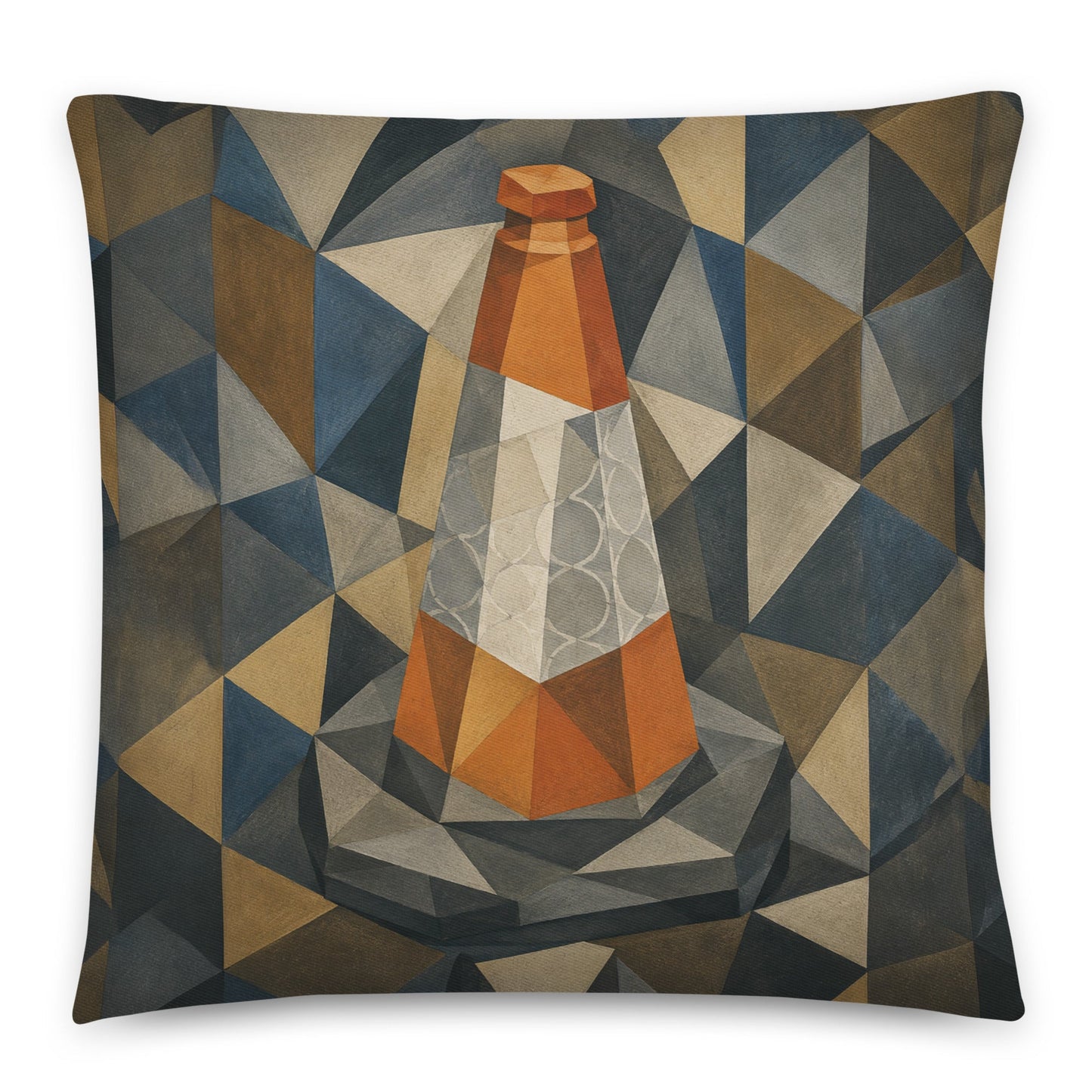 Cubist Traffic Cone cotton cushion cover - Perfect for Campervans - rubberchicken.studio