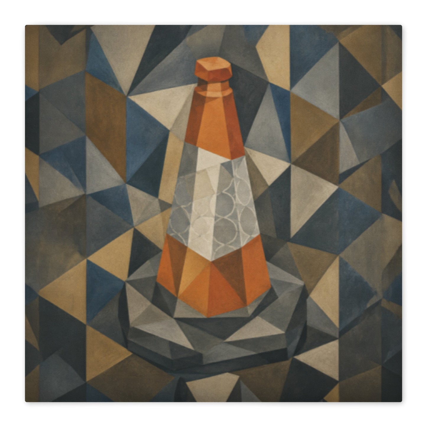 Cubist Traffic Cone cotton throw cushion cover - rubberchicken.studio